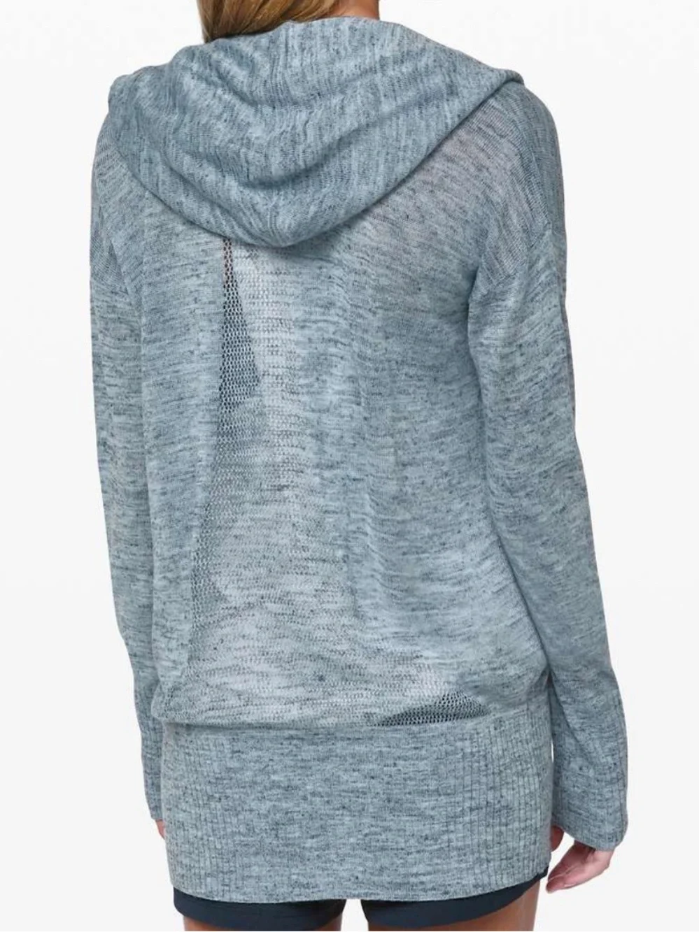 Lulu Lemon Calm & Collected Wrap Lightweight Heathered Open Cardigan in Blue